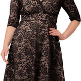 Mademoiselle Lace Cocktail Dress - Black Nude - Plus