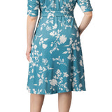 Gabriella Midi Dress  - Aqua Blooms -  Plus
