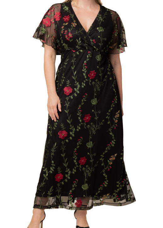 Embroidered Elegance Evening Gown - Plus