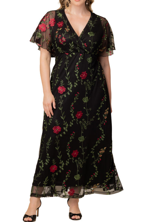 Embroidered Elegance Evening Gown - Plus