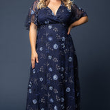 Embroidered Elegance Evening Gown - Plus