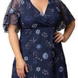 Embroidered Elegance Evening Gown - Plus