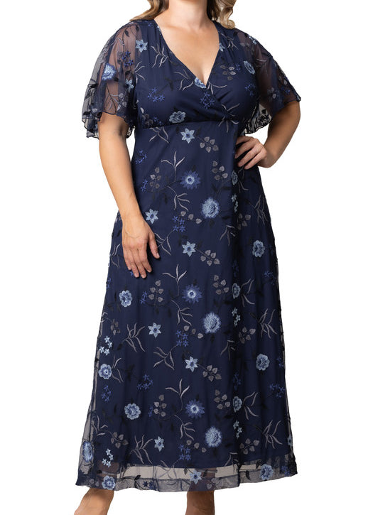 Embroidered Elegance Evening Gown - Plus