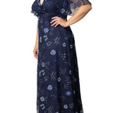 Embroidered Elegance Evening Gown - Plus