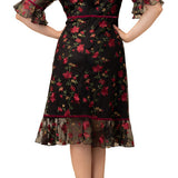 Floral Flare Wildflower Embroidered Dress - Plus