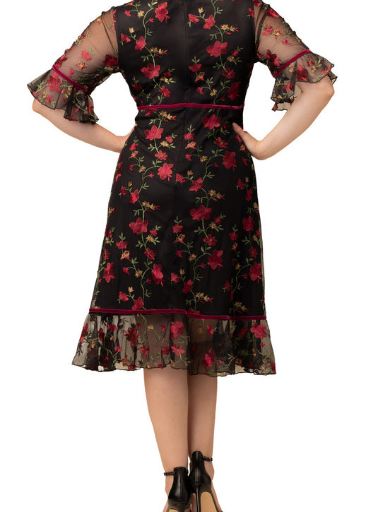 kiyonna wildflower embroidered dress Kiyonna Women's Plus Size Wildflower Embroidered Dress, 3X