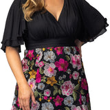 Lillian Embroidered Cocktail Dress - Vibrant Floral - Plus
