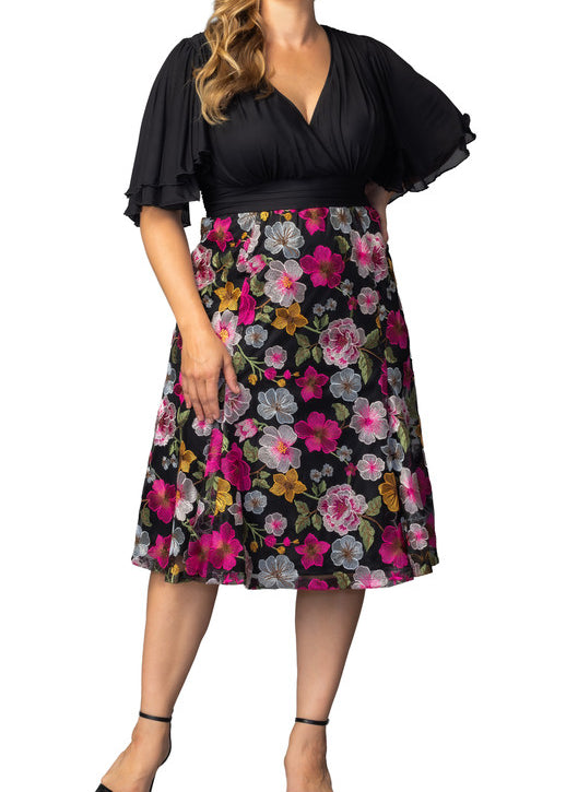 Lillian Embroidered Cocktail Dress - Plus