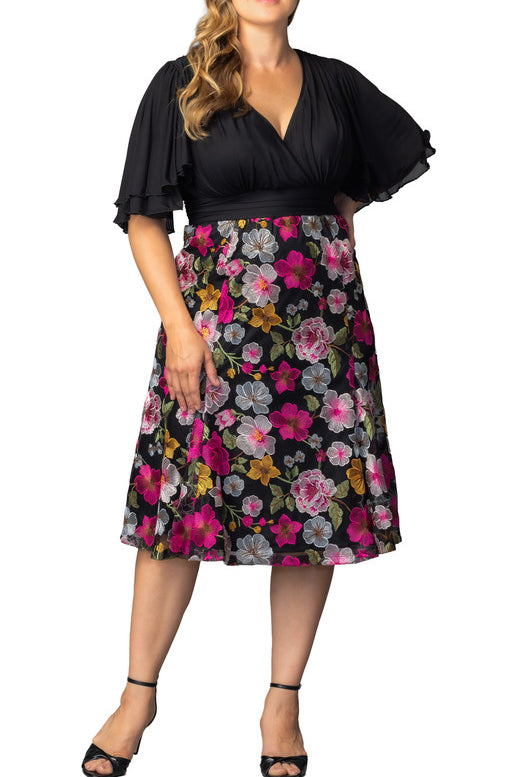 Lillian Embroidered Cocktail Dress - Plus