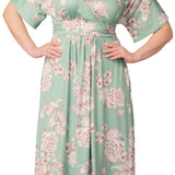 Gia Midi Dress  -Sage Garden Print -  Plus
