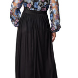 Eternal Embroidered Bodice Evening Gown Floral Frolic - Plus