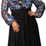 Eternal Embroidered Bodice Evening Gown Floral Frolic - Plus