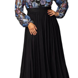 Eternal Embroidered Bodice Evening Gown Floral Frolic - Plus