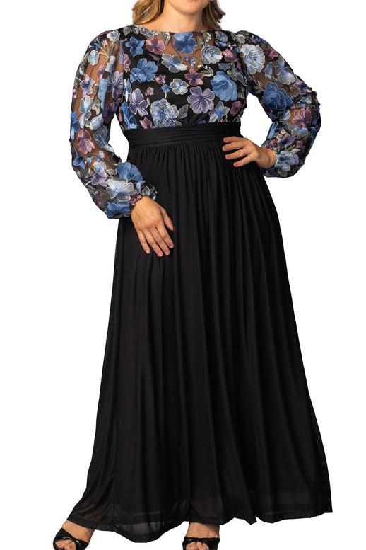 Eternal Embroidered Bodice Evening Gown Floral Frolic - Plus