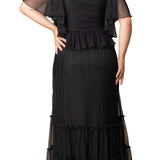 Graceful Tiered Mesh Gown - Plus