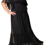 Graceful Tiered Mesh Gown - Plus