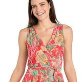 Printed Chiffon Surplice Maxi Dress
