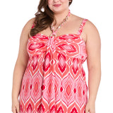 Printed Jersey Maxi with Twist Halter  - Plus