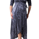 Cara Velvet Hi-Low Wrap Gown - Plus