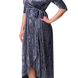Cara Velvet Hi-Low Wrap Gown - Plus