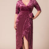 Cara Velvet Hi-Low Wrap Gown - Plus