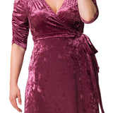 Cara Velvet Hi-Low Wrap Gown - Plus