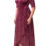 Cara Velvet Hi-Low Wrap Gown - Plus