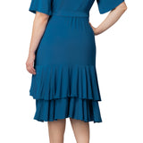 Miranda Wrap Dress  - Aegean Blue -  Plus