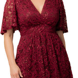 Starry Sequin Lace Cocktail Dress - Plus