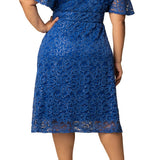 Starry Sequin Lace Cocktail Dress - Plus