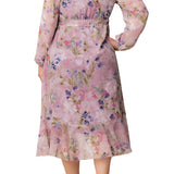 Clara Long Sleeve Wrap Dress - Plus