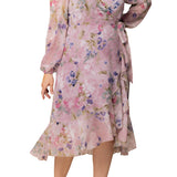 Clara Long Sleeve Wrap Dress - Plus