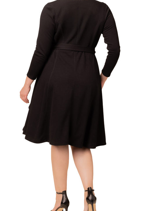 Kiyonna Women's Plus Size London Sweater Knit Wrap Dress, Black, 1X Kiyonna Women's Plus Size London Sweater Knit Wrap Dress, Black, 1X