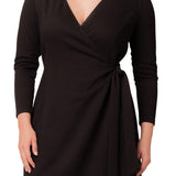 London Sweater Knit Wrap Dress - Plus