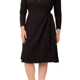 London Sweater Knit Wrap Dress - Plus
