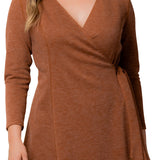 London Sweater Knit Wrap Dress - Plus