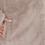 Plus Size Long Plush Button-Front Coat