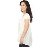 Women's Cap Sleeve Pleated Top - Off-White