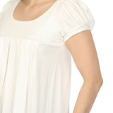 Women's Cap Sleeve Pleated Top - Off-White