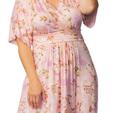 Vienna Maxi Dress  - Lively Peach Florals -  Plus