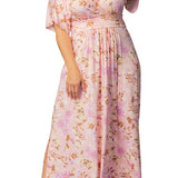 Vienna Maxi Dress  - Lively Peach Florals -  Plus