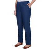 Alfred Dunner Petite Classic All-Around Elastic Waistband Denim Pant Short Length