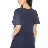 Women's V-Neck Short Sleeve Dress - Navy