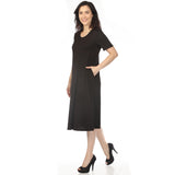 Women's Crew Neck T-Shirt Dress - Black