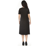 Women's Crew Neck T-Shirt Dress - Black