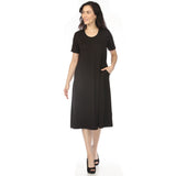 Women's Crew Neck T-Shirt Dress - Black