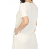 Women's Crew Neck T-Shirt Dress - Off White