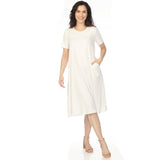 Women's Crew Neck T-Shirt Dress - Off White