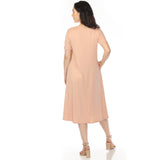 Women's Crew Neck T-Shirt Dress - Rose Gold