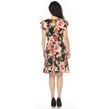 Women's V-Neck Empire Dress - Black